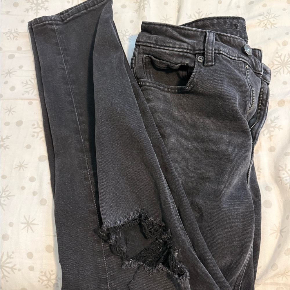 American Eagle Outfitters Black Distressed Jeans